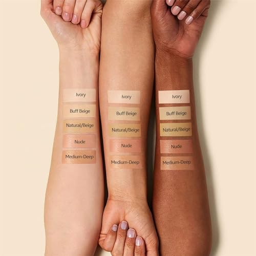 OETUIOW Mushroom Head Air Cushion CC Cream - New Upgraded BB Cream Face Makeup Foundation for Mature Skin Moisturizing Concealer Brighten Long-Lasting, Gold Packaging (Natural, 3.21 Ounce (Pack of 1))