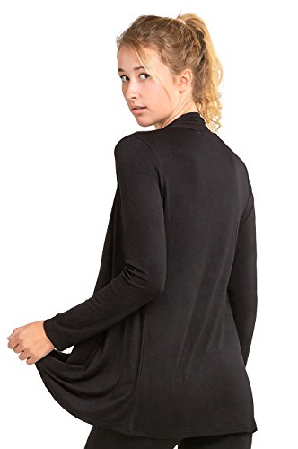 Image of Cardigan - Women's Classic Chic Rayon Fabric Cardigan Sweater for Layering All Season Open Drape Cute Comfortable and Durable