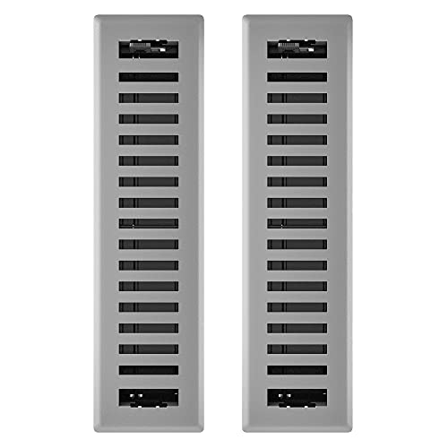 Imperial RG3442 2.25 x 12-Inch Montezuma Decorative Floor Register, 2-Pack, Grey Granite