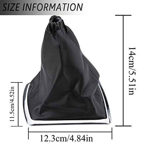 ZEALfix Gear Shift Lever Cover Fit for Focus MK2 MK2 FL 2004-2012 Black Speed Gear Shift Boot SI-A0346 Black PU Leather