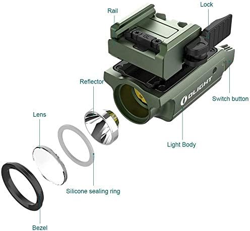 OLIGHT PL-Mini 2 Valkyrie 600 Lumens Magnetic USB Rechargeable Compact Weaponlight with Adjustable Rail, High Performance CW LED Tactical Flashlight with Built-in Battery