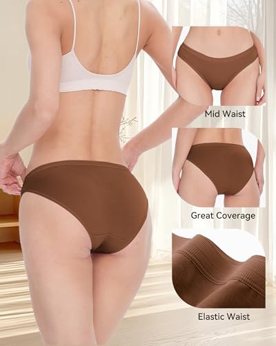 Image of BAMBOO COOL Womens Underwear Bikini Underpants Hipster Ladies Panties Soft Stretch Breathable Panties for Women, 5-Pack