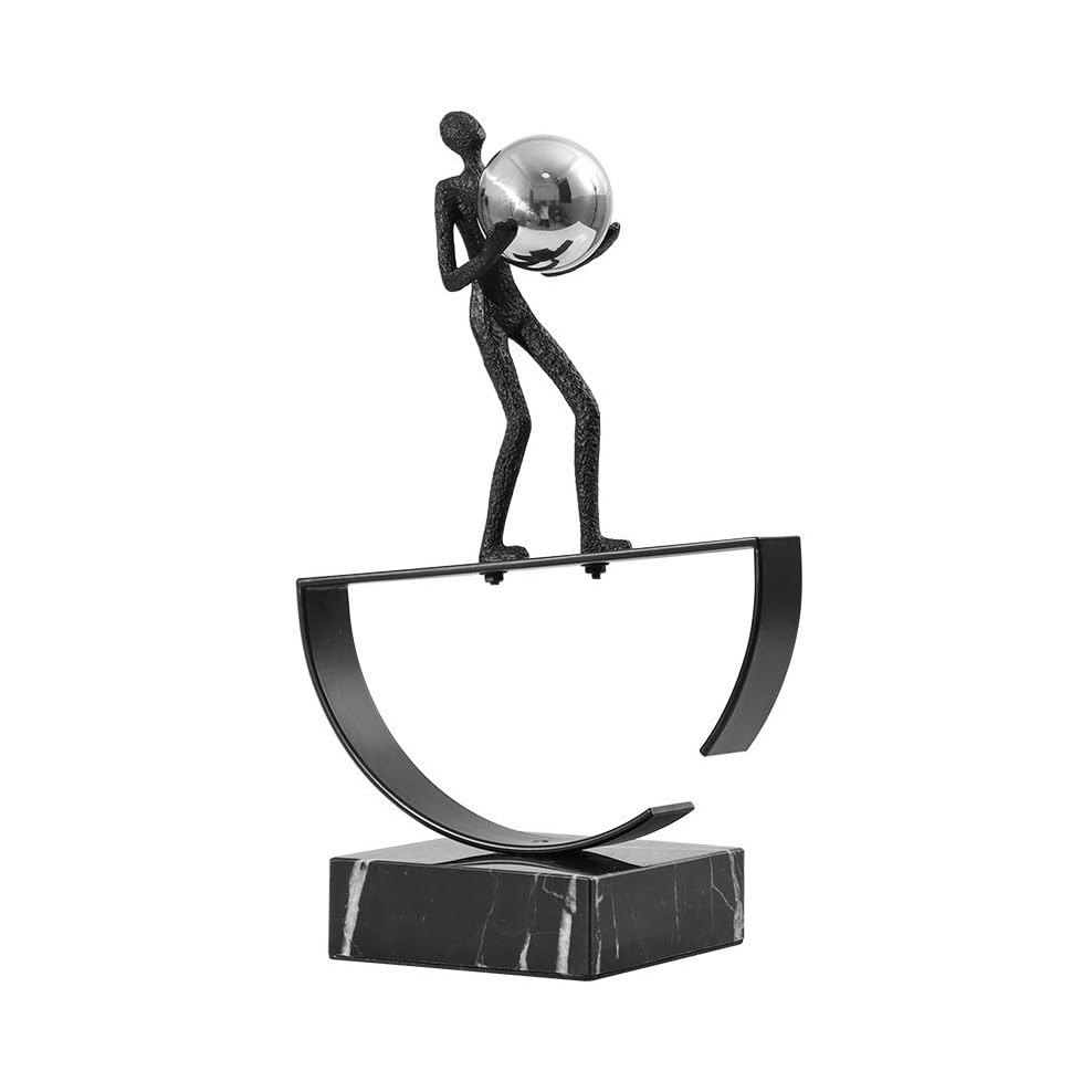 Statue ornementale et sculptures artistiques abstraites en alliage d'aluminium pour meuble TV