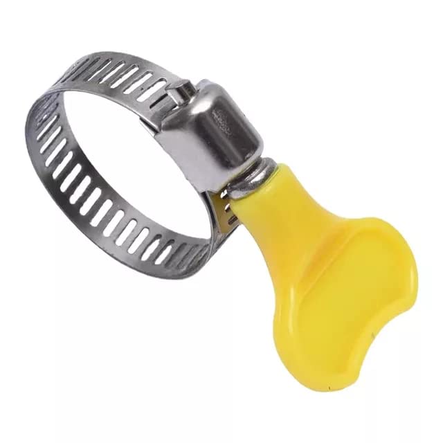 Image of BATH GURU Stainless Steel Hand Adjustable Worm Gear Key Type Hose Clamps .75, 1, 1.25, 1.5 Inch Gas Water Tap Garden Pipe Clamp Clips for Plumbing & Mechanical Applications (Pack Of 12, Multi Sizes)