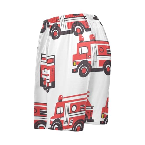 Men's Short Pajama Bottoms Fire Engine Car Truck Home Casual Sleep Pants2