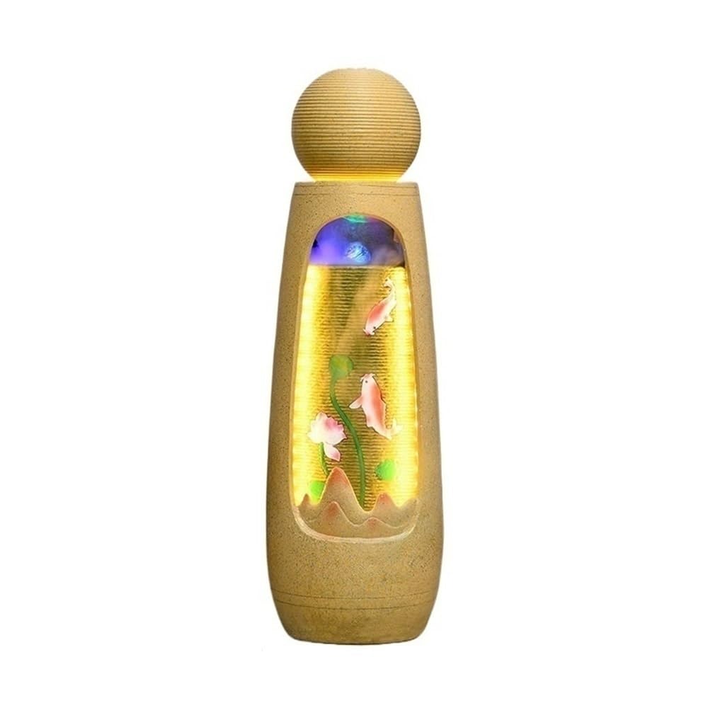 Garden Outdoor Floor Standing Fountain with LED Lights for Porch, Deck, Garden, Backyard Pond