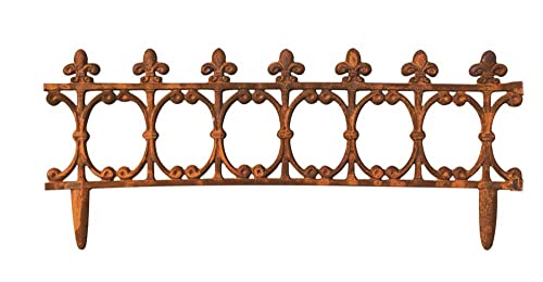 Beetzaun Metall Gusseisen Lilie Rost Beeteinfassung Antik-Stil Beetumrandung 83cm