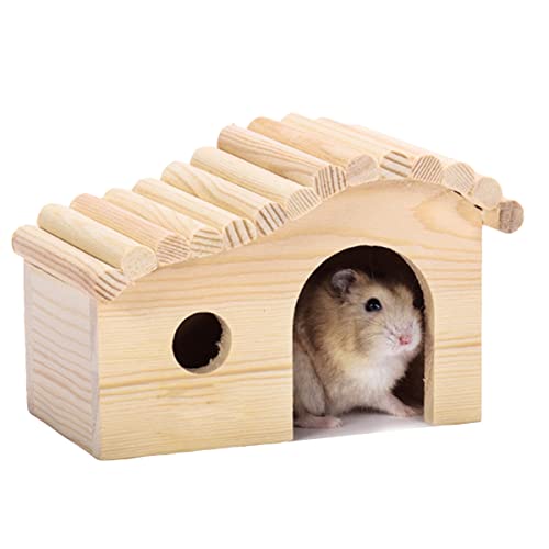 Sonhomay Casa de arco para hámster, casa de madera para animales pequeños, accesorios para mascotas pequeñas