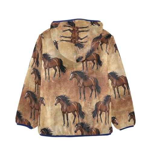 CHIFIGNO Brown Horses Toddler Boy Zip up Jacket Lightweight Comfy Sweatshirt Jacket 3T2