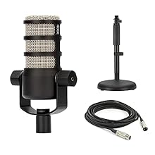 Broadcast-quality dynamic microphone for podcasters, streamers, gamers, or other speech applications Internal pop filter, shock mount and integrated swing mount to reduce unwanted plosives and noises Robust all-metal construction so your microphone i...