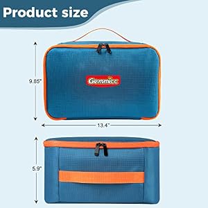 Gemmicc Toy Carry CaseMagnetic Tiles Storage Bag Water Resistant Oxford Cloth Organizer Box Storage Bin for Playroom ClassroomHome OrganizationBlue