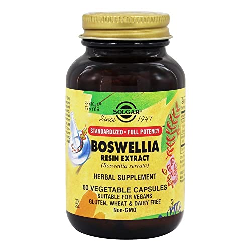 Solgar Boswellia Resin Extract, 60 Vegetable Capsules - Supports Joint Comfort & Digestive Health - Standardized Full Potency (Sfp) - Non-Gmo, Vegan, Gluten Free, Dairy Free, Kosher - 60 Servings #TOP1