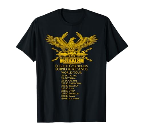 Guerras púnicas - cipião o africano - SPQR Roma antiga t-shirt, Preto, S