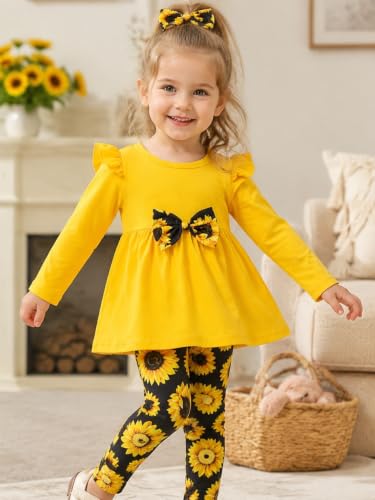 Image of Doresbebe Baby Girl Clothes Toddler Girl Outfits Infant Girl Summer Clothes for Girl Ruffle Shirt Pants+Cute Headband 3PCS
