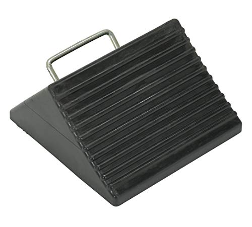 Image of Vestil RWC-3 Molded Rubber Mini Wheel Chock 8 in. x 8 in. x 4 in. Black