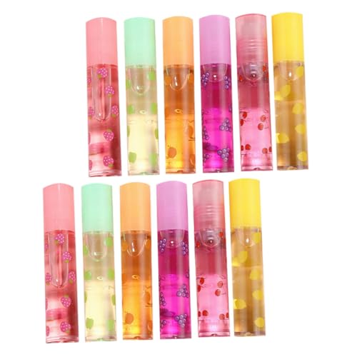 HAPINARY 12 piezas Brillo Labial Transparente con Fruta Labial Hidratante y Cuidado de Labios para Mujeres y Niñas