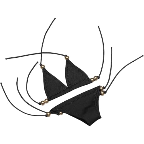 Bikini 1/6 à lanières fines - Soutien-gorge miniature noir haute fidélité pour figurine