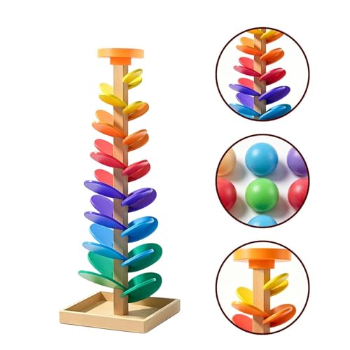 Pista de bolas de mármol musical de madera para aprendizaje infantil 6