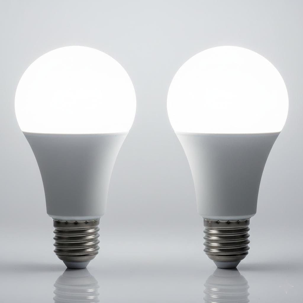 2 Pack 12W Super Bright A60 LED Light Bulbs, 100 Watt Equivalent LED Bulb, E27 Base, Non Dimmable Energy Saving Light Bulb,1100LM, 80 CRI, 2 Year Warranty. (2, 6500K White)