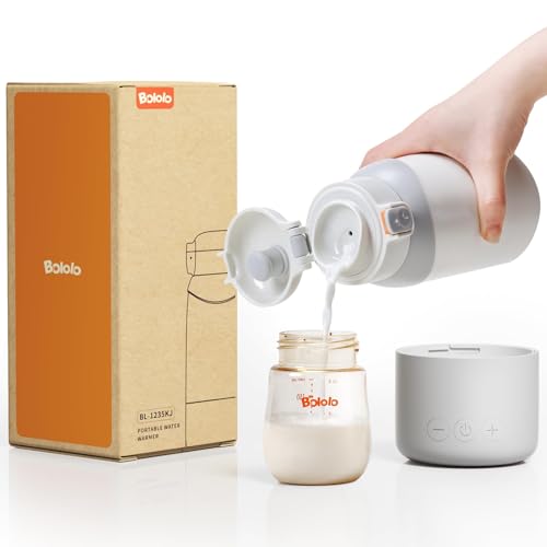 Image of BOLOLO Portable Milk Warmer Pro for Travel, Detachable Bottle Warmer with Rapid and Stable Heating for Breast Milk & Water, 17.5 oz Capacity and Extended Battery Life for on the Go