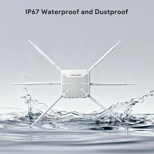 Image of WAVLINK AX3000 Outdoor WiFi 6 Extender, 2026 Long Range Gigabit Wireless Access Point, Dual-Band, 6 x 7dBi High-Gain Antennas, Support Mesh /AP /Repeater Modes, IP67 Weatherproof, Starlink Compatible