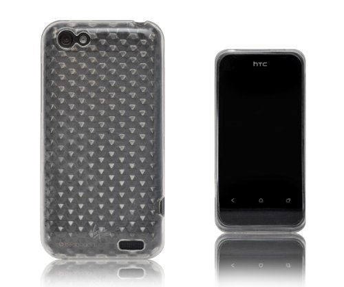 Xcessor Diamond - Étui Coque Housse Flexible en Gel TPU pour HTC One V. Transparent