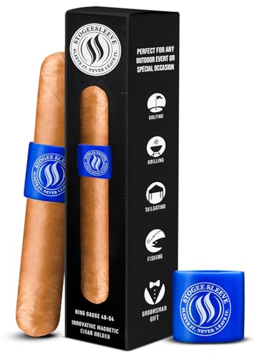 Magnetic Cigar Holder for Golf Cart Accessories Golf Cart Cigar Holder Magnetic Easy Slide-On Holders Fire Retardant and Strong Cigars Magnet Sleeves Fits Cigars Band Gauges 4854 - Blue