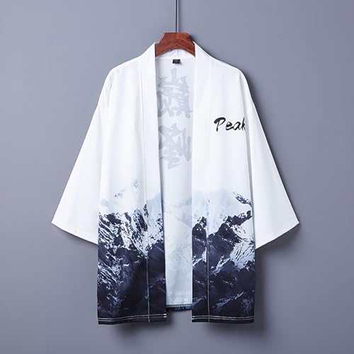 Image of Women's and Men Cardigan Jackets Lightweight Japanese Kimono Long Sleeves Open Front Coat
