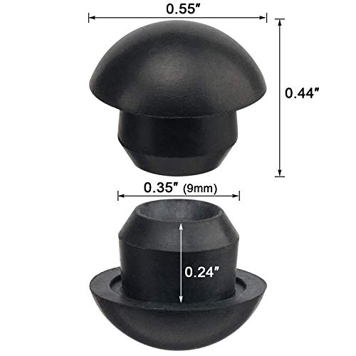 ANCIRS 50 Pack 8mm Floor Bottle Jack Plugs, Black Rubber Hydraulic