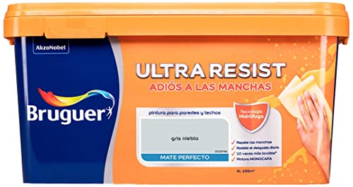 Bruguer ULTRA RESIST Pintura para paredes ultra lavable Gris Niebla 4L