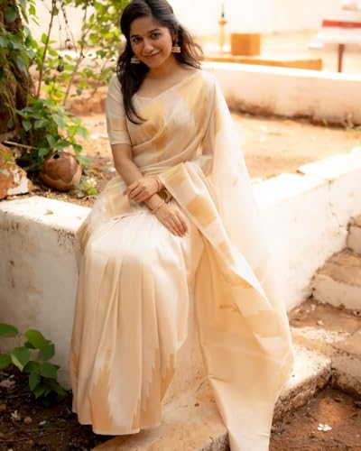 Image of C J Enterprise Women's Banarasi Saree Pure Kanjivaram Style Silk Saree With Blouse Piece for Wedding (Shiv-1)