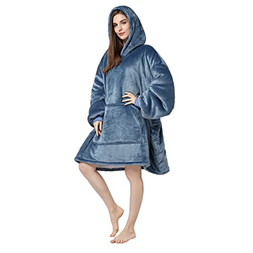 Image of Maharsh Oversized Hoodie Blanket Women Ultra Plush Fleece with Soft Sherpa Reversible Warm Cosy Comfy Wearable Hooded Giant Sweatshirt Throw for Girls Adults Men Boys Kids Big Pocket