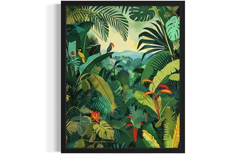 aj decor Amazon Rainforest Landscape Poster Art Print, Retro Vintage