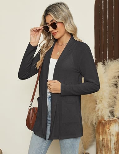 Image of Micoson Long Sleeve Lightweight Thin 2025 Summer Cardigan for Women Casual Loose Fit Kimono Cover Up with Pockets
