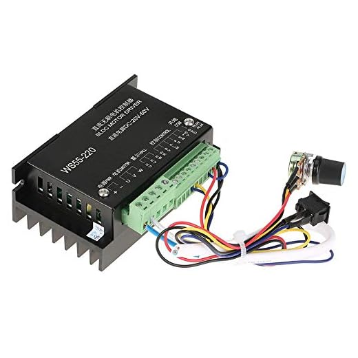 Motor driver controller med kabel, WS55-220 högpresterande BLDC motor controller med 3 faser, 20 VDC till 50 VDC och 500 W, borstlös CNC spindel BLDC motor driver controller