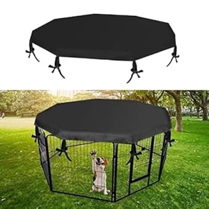 Babominimer Hundegehege Abdeckung Schwarz 8-teilig