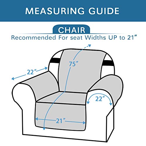 H.versailtex Reversible Chair Cover For Dogs Pet Water Repellent Sofa Cover Chair Slipcover 2" Thick Straps Slip-Resistant Chair Protector Soft Quilted Seat Width Up To 21"(Armchair, Ivory/Beige) #TOP1
