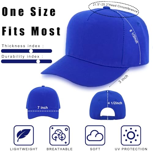 Image of 12 Pack Seamless Baseball Caps Wholesale Bulk - No Center Seam, DIY Friendly, Adjustable Breathable Lightweight for Men Women