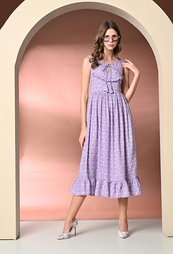 Image of Daevish Rayon Fit and Flare Knee-Length Women Skater Dress