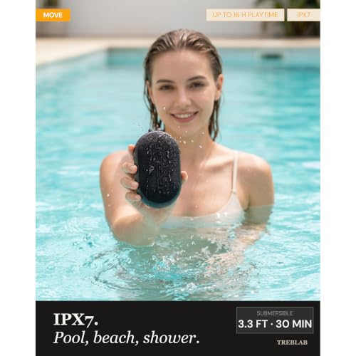 Image of TREBLAB HD-Go - Ultra Portable Hand Held Speaker with Clip, 16H Playtime