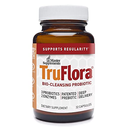 TruFlora Master Supplements 32 Capsules - Blend of Probiotics & Enzymes - Promotes Optimal Gut Health & Boosts Energy - Gluten Free - 32 Servings