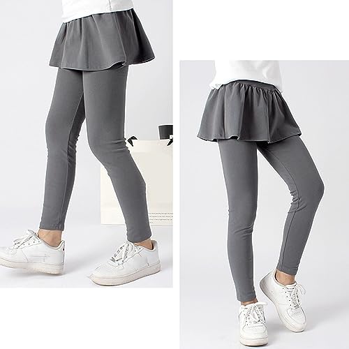 Toddler and Girls' Footless Comfy Leggings with Skirt Soft Cotton Athletic Ruffle Skirt Pants for Kids Slim Fit Fall Tights2