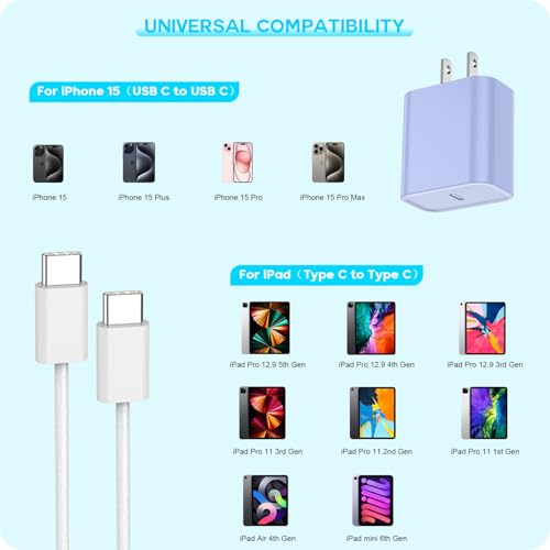 Image of Apple iPhone 17 16 Charger Fast Charging [Apple MFi Certified]3Pack Charger
