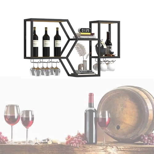 Étagère de bar murale avec support de verres suspendus gain de place