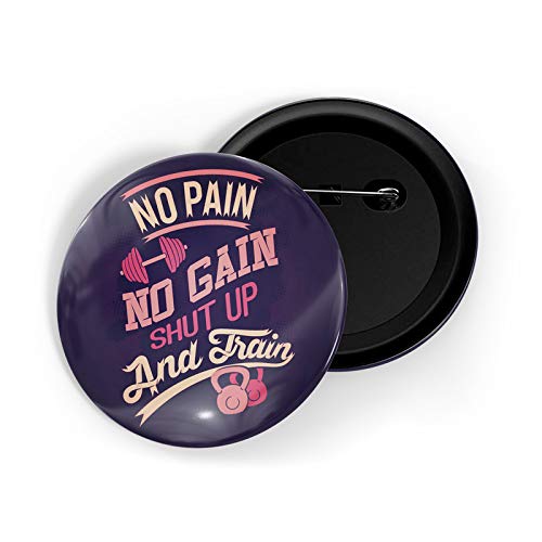 dhcrafts Pin Badges Purple Colour No Pain No Gain Shut Up and Train ...
