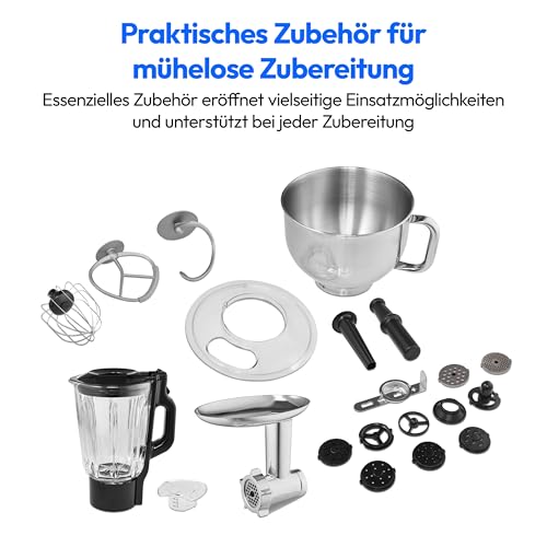 MEDION 3 in 1 Universal Küchenmaschine (Digital, 1.200 Watt, 8 Stufen, Mischen Kneten Rühren Mixen Fleischwolf, digitales Touch Display, MD18430) schwarz 8 MEDION 3 in 1 Universal Küchenmaschine (Digital, 1.200 Watt, 8 Stufen, Mischen Kneten Rühren Mixen Fleischwolf, digitales Touch Display, MD18430) schwarz