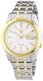 セイコーMen 's snkg98 Seiko 5自動ホワイトダイヤルゴールドトーンステンレススチールWatch