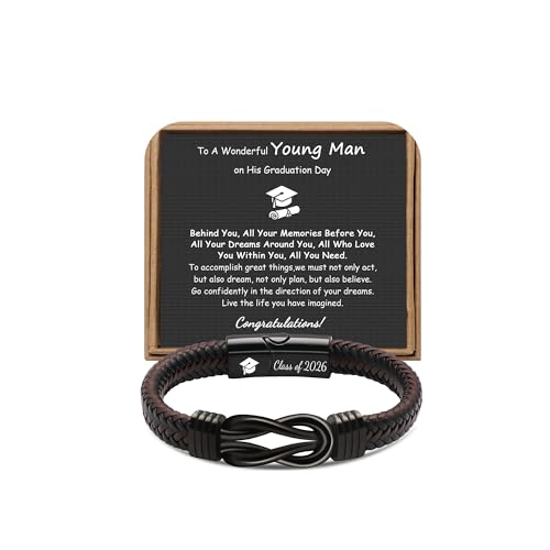 JoycuFF High School College Graduation Gifts for Him 2026, Graduation Leather Stainless...
