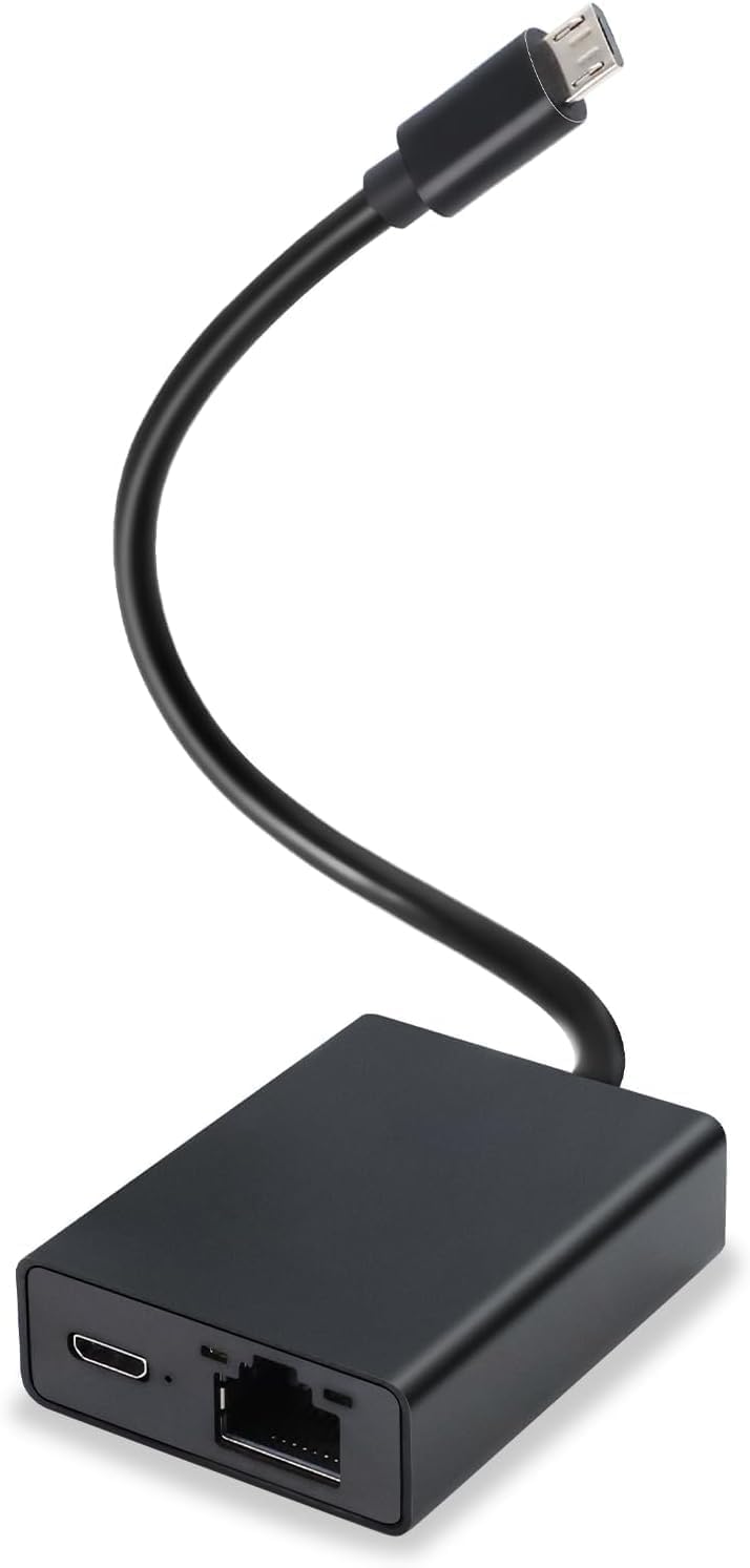 Ethernet Adapter for Fire TV Stick- Micro USB to RJ45 Ethernet Network Adapter Compatible with 4K Fire Stick, Chromecast, Google Home Mini and More Streaming TV Sticks Up to 100 Mbps