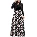 Briskorry Vestido de Navidad de manga larga para mujer, vestido de cóctel elegante, vestido de Navidad, maxivestido, fiesta de noche, disfraz rockabilly